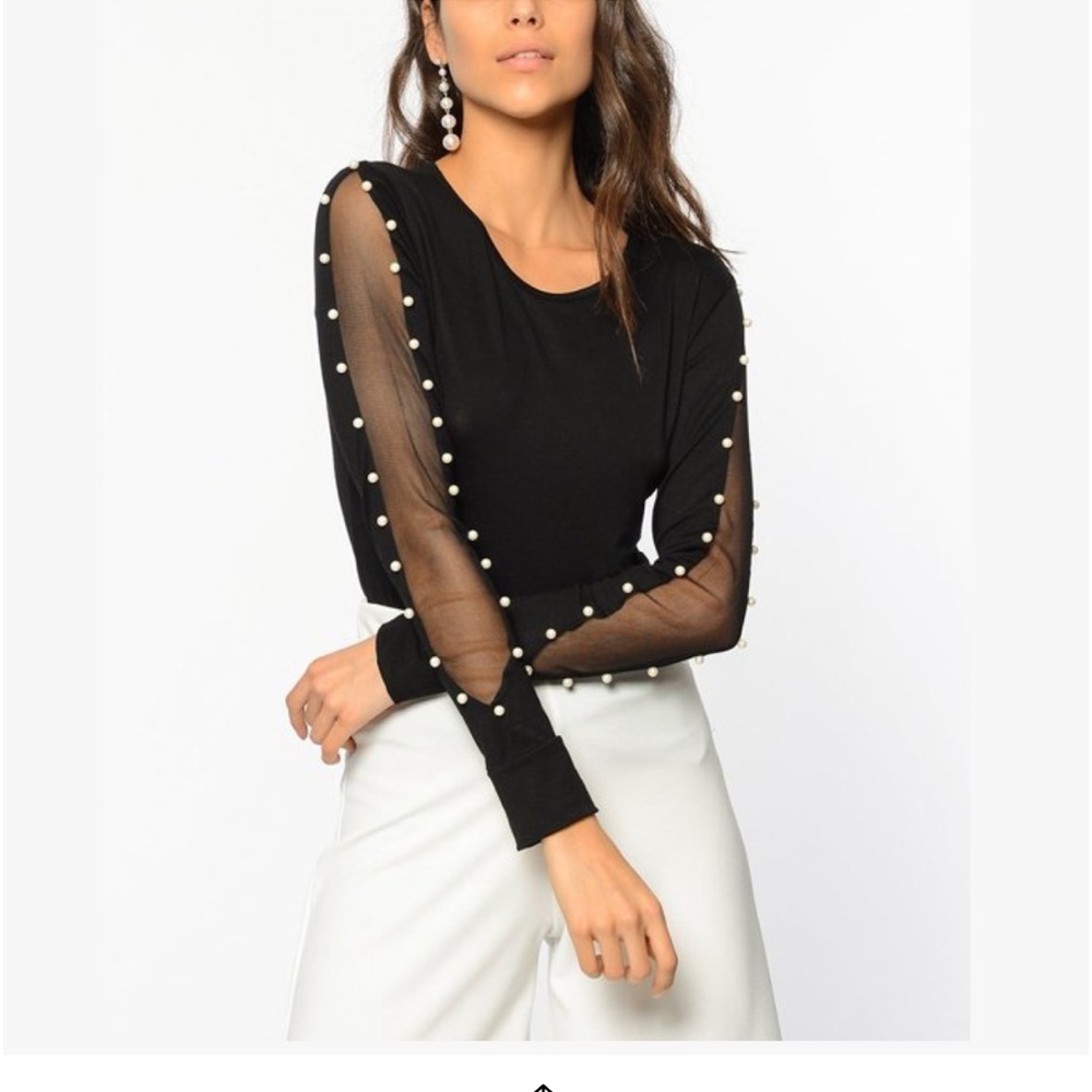 Pearl lined sleeved shirt